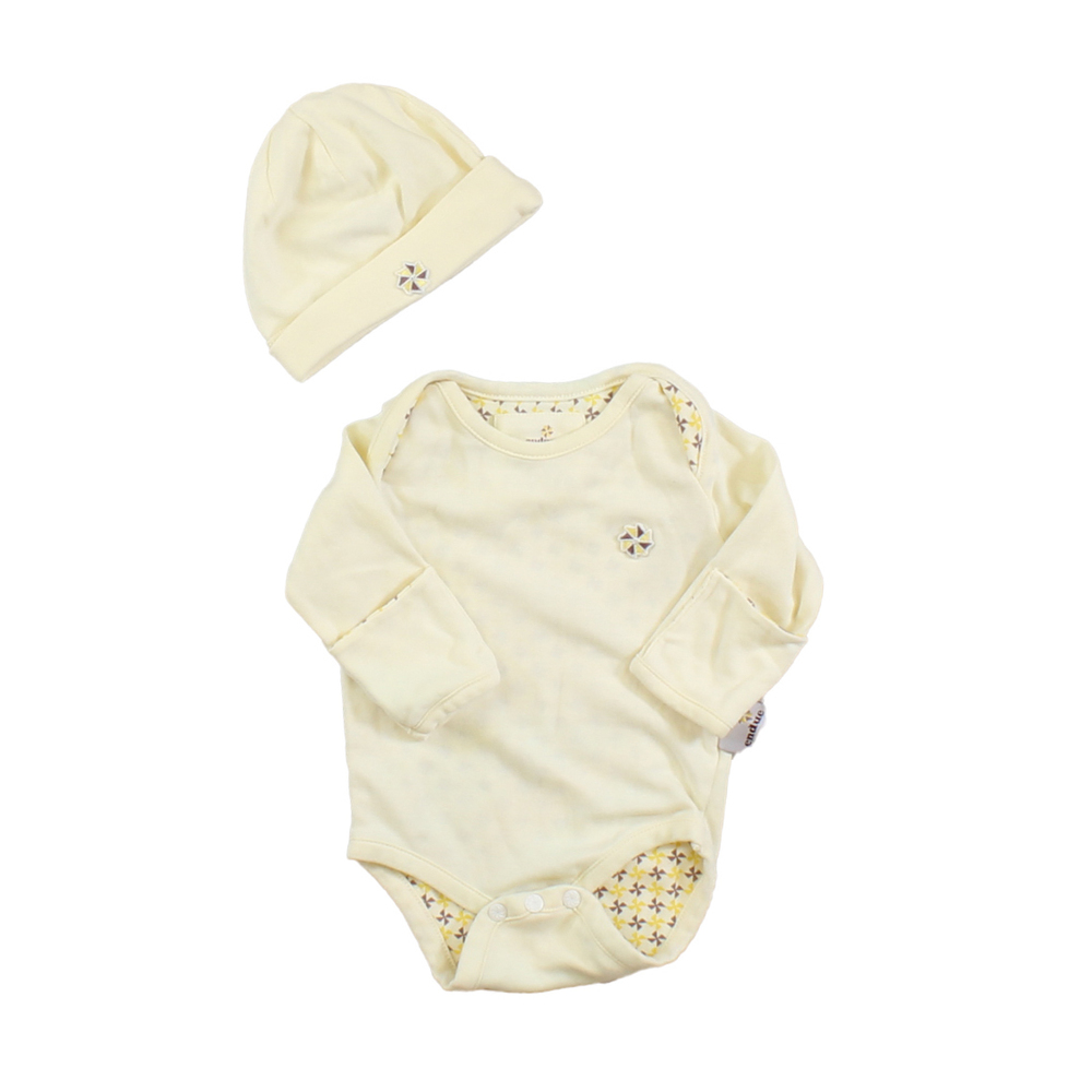 Endue Unisex Ivory | Brown | Yellow Onesie size: 0-3 Months